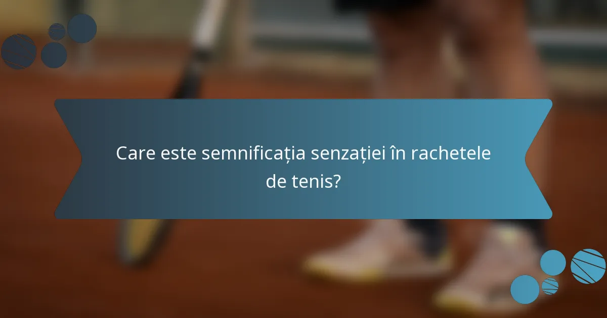Care este semnificația senzației în rachetele de tenis?