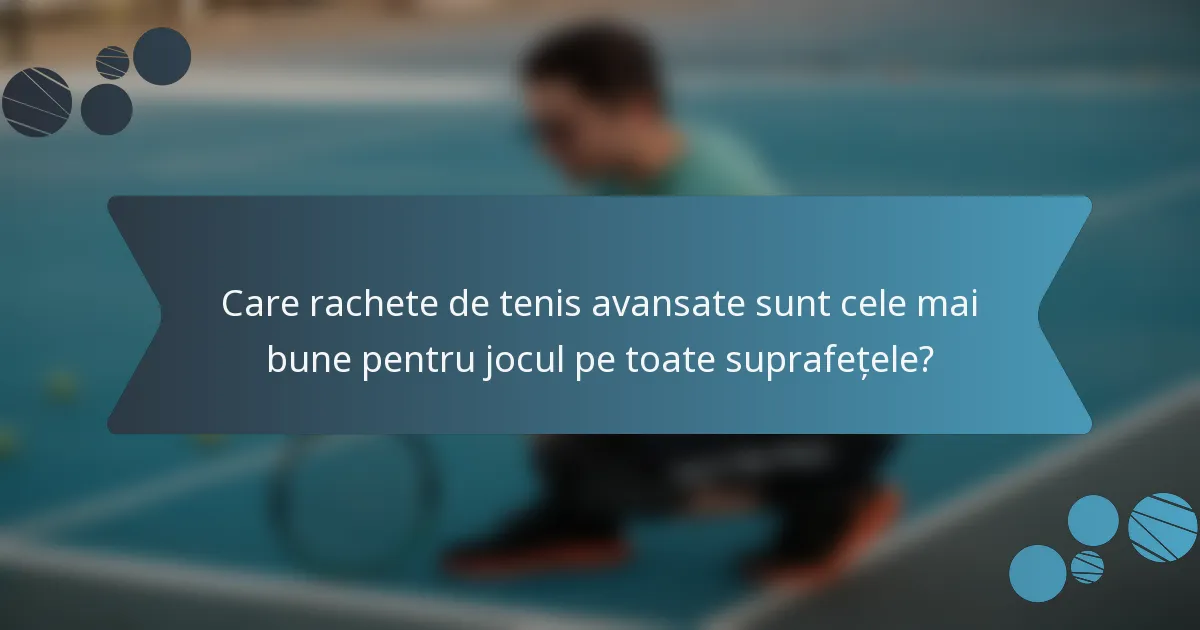 Care rachete de tenis avansate sunt cele mai bune pentru jocul pe toate suprafețele?