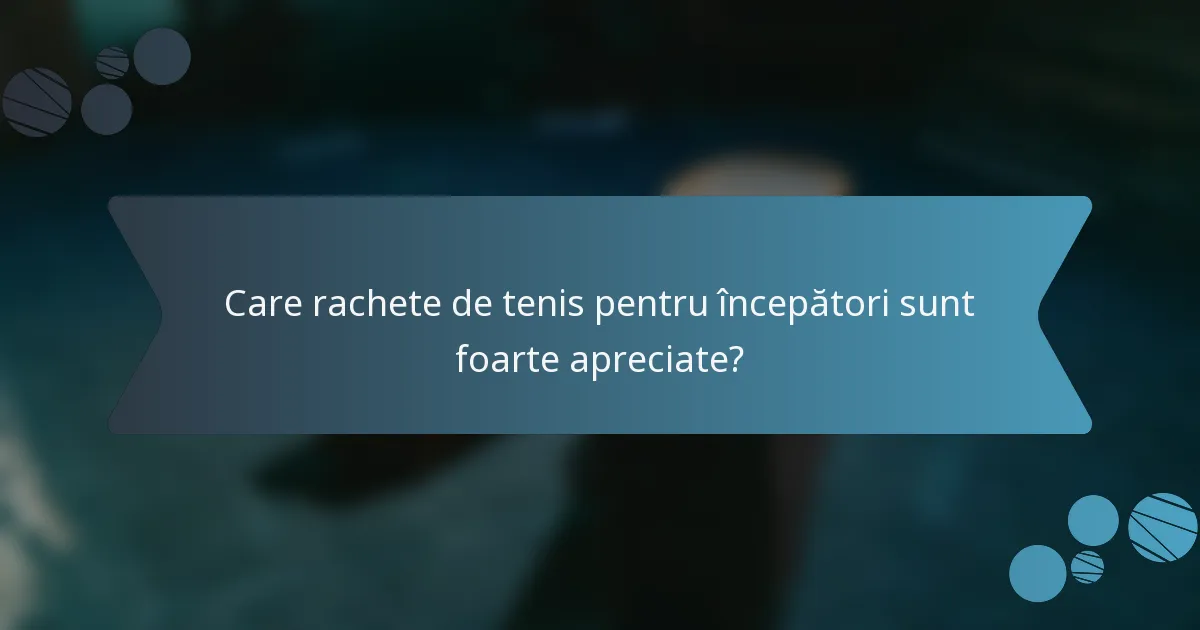 Care rachete de tenis pentru începători sunt foarte apreciate?