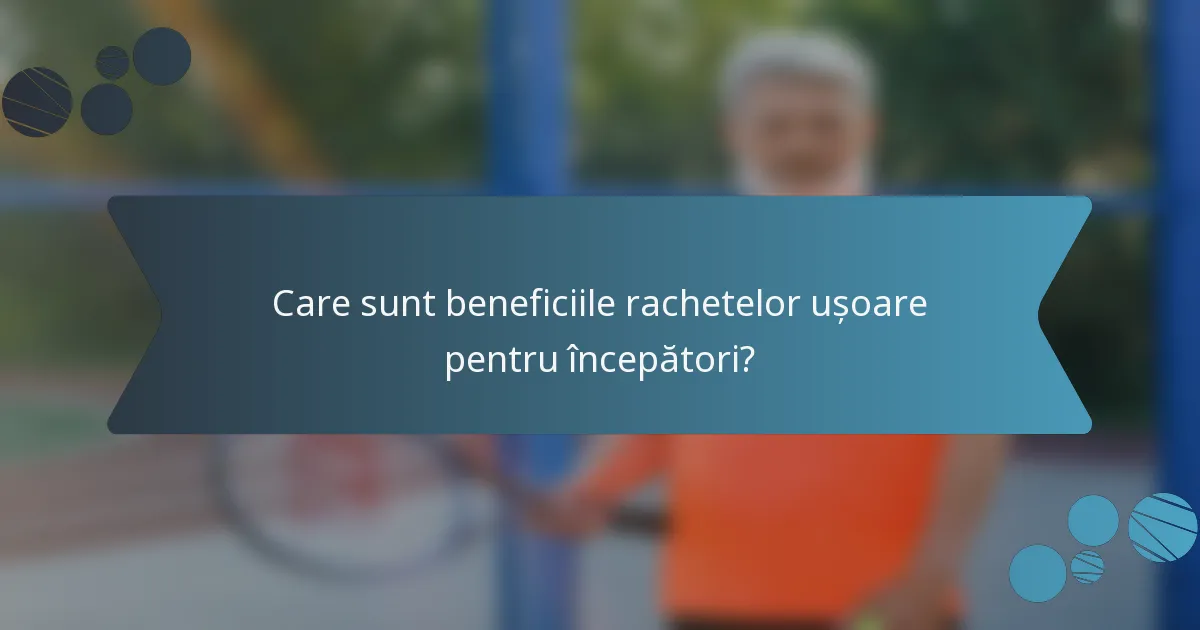 Care sunt beneficiile rachetelor ușoare pentru începători?