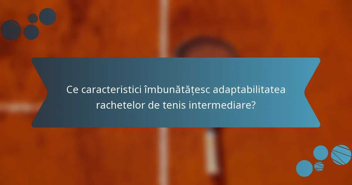 Ce caracteristici îmbunătățesc adaptabilitatea rachetelor de tenis intermediare?