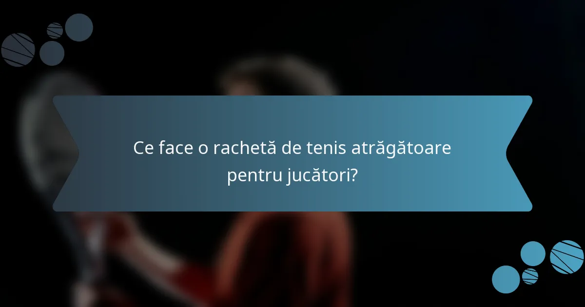 Ce face o rachetă de tenis atrăgătoare pentru jucători?