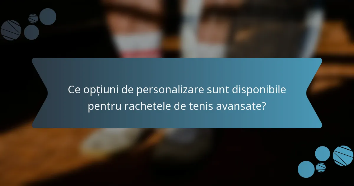 Ce opțiuni de personalizare sunt disponibile pentru rachetele de tenis avansate?