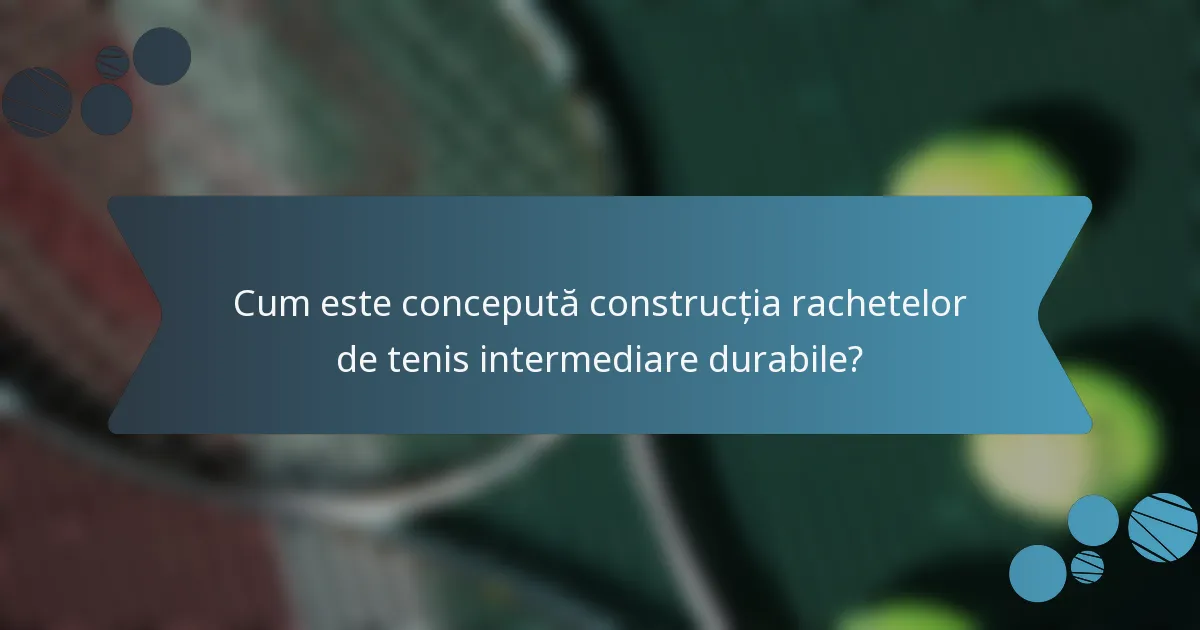 Cum este concepută construcția rachetelor de tenis intermediare durabile?