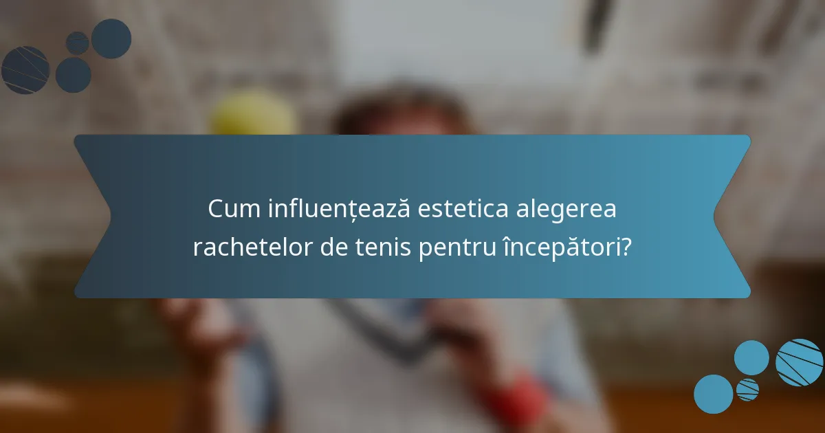 Cum influențează estetica alegerea rachetelor de tenis pentru începători?
