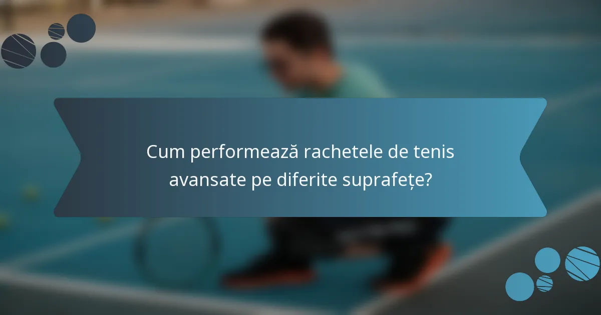 Cum performează rachetele de tenis avansate pe diferite suprafețe?