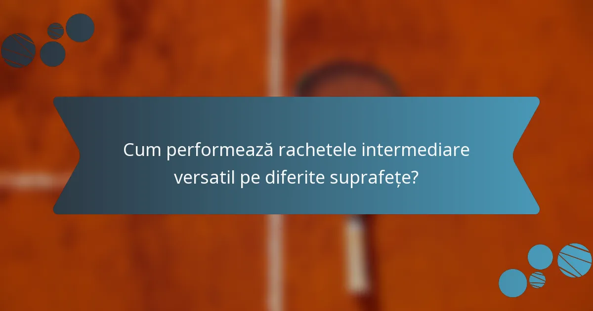 Cum performează rachetele intermediare versatil pe diferite suprafețe?