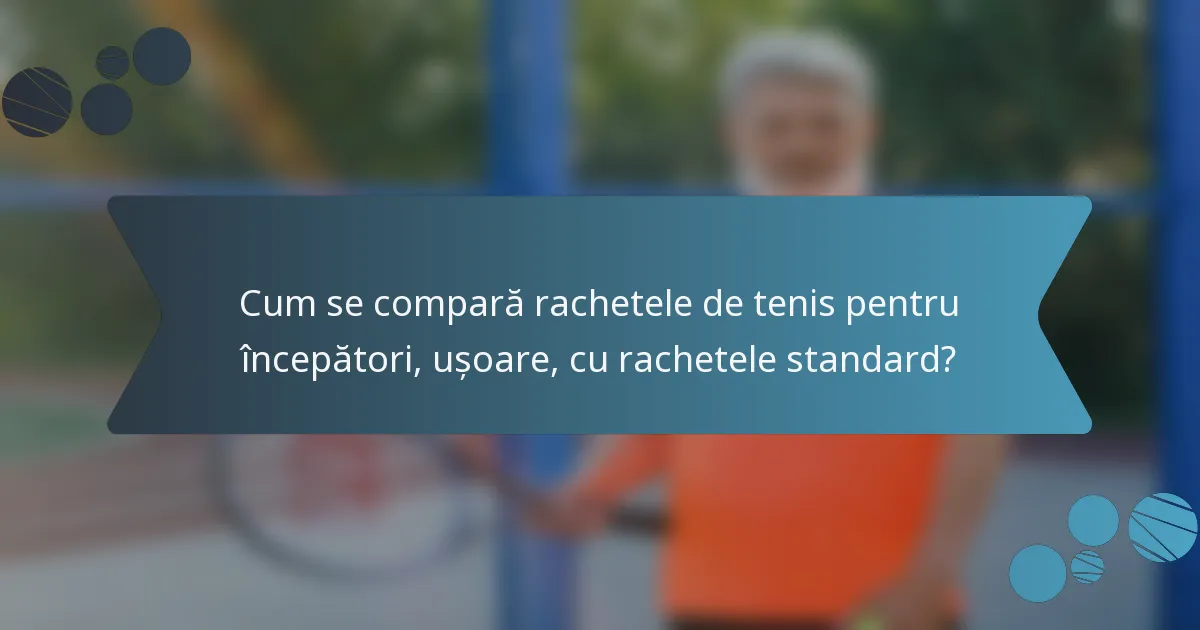 Cum se compară rachetele de tenis pentru începători, ușoare, cu rachetele standard?